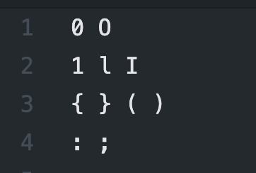 Common coding tokens using Menlo